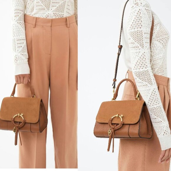 NWT ✅ See by Chloe JOAN Leather & Suede Bag CARAMEL ✨ NWT - Picture 7 of 17